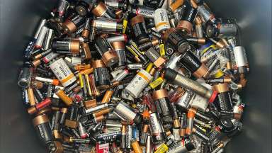 Photo of batteries in a bucket
