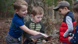 A group of young boys participating in a nature program 